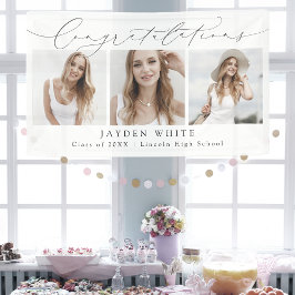 ミニマルモダンリストシック3写真卒業 横断幕