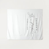 ミニマルモダンリストシック・スクリプト卒業パーティー タペストリー (正面(横))