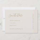 ミニマルモダンリストシャンパン金ゴールド日付の保存 招待状 (正面)