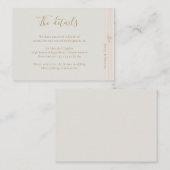 ミニマルモダンリストシャンパーニュ金ゴールドホテル詳細 エンクロージャーカード (正面/裏面)