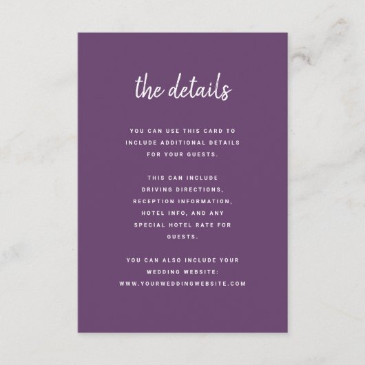 ミニマルモダンリストシャーシ |の結婚詳細 エンクロージャーカード (正面)