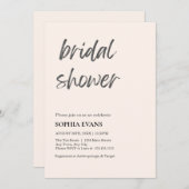 ミニマルモダンリストシーシェルブライダルシャワー 招待状 (正面/裏面)