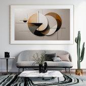 ミニマルモダンリストジオメトリック円抽象芸術壁 フォトプリント           