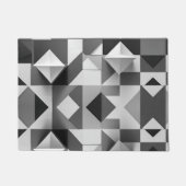 ミニマルモダンリストジオメトリパターン黒、白 ドアマット (正面)