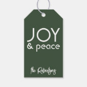 ミニマルモダンリストジョークリスマスグリーン ギフトタグ (正面)