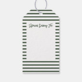 ミニマルモダンリストジョークリスマスグリーン ギフトタグ (裏面)