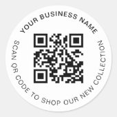 ミニマルモダンリストスキャン可能ビジネスQRコードラベル ラウンドシール (正面)