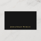 ミニマルモダンリストスキャン可能QRコードブラック&金ゴールド 名刺 (正面)