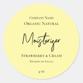ミニマルモダンリストスキンケア黄色製品ラベル ラウンドシール