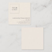 ミニマルモダンリストスクエアプロフェッショナルロゴアイボリー スクエア名刺 (正面/裏面)