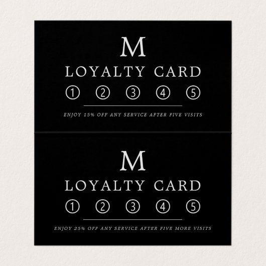 ミニマルモダンリストスクエアモノグラムダブルロイヤリティ 名刺 (内部フラット)