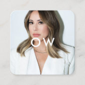 ミニマルモダンリストスクエアモノグラム写真 スクエア名刺 (正面)