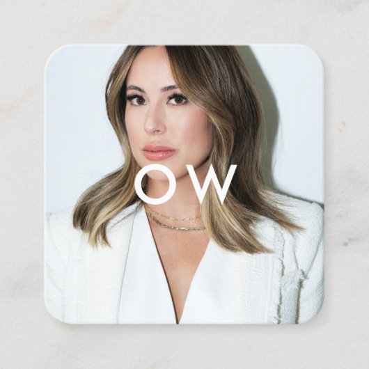 ミニマルモダンリストスクエアモノグラム写真 スクエア名刺 (正面)