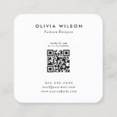 ミニマルモダンリストスクエアモノグラム写真 スクエア名刺 (裏面)