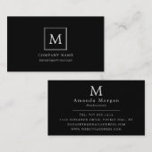 ミニマルモダンリストスクエアモノグラム 名刺 (正面/裏面)