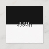 ミニマルモダンリストスクエア名刺 |黒 スクエア名刺 (正面)