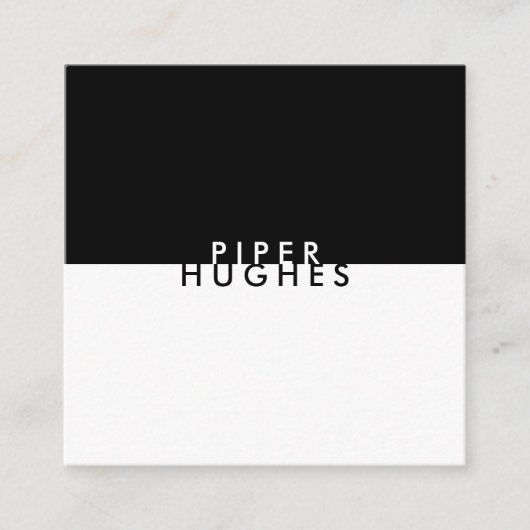 ミニマルモダンリストスクエア名刺 |黒 スクエア名刺 (正面)