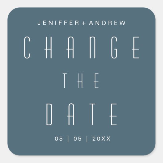 ミニマルモダンリストスクリプトの日付の変更 スクエアシール (正面)