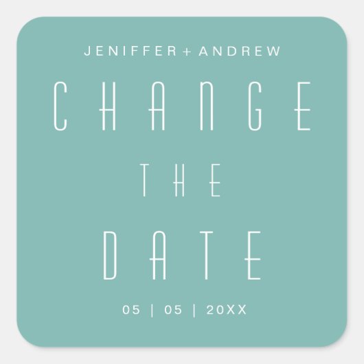 ミニマルモダンリストスクリプトの日付の変更 スクエアシール (正面)