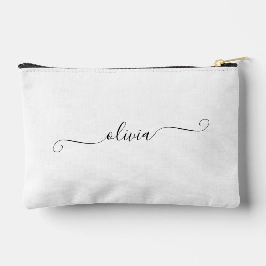 ミニマルモダンリストスクリプトの追加パーソナライズされた名 アクセサリーポーチ (裏面)