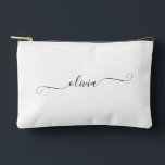 ミニマルモダンリストスクリプトの追加パーソナライズされた名 アクセサリーポーチ<br><div class="desc">シックなミニマルスタイルアクセサリーポーチ。化粧品バッグとして使用できる。素晴らし旅行用アクセサリー花嫁のメイド、友人、家族のための完璧な贈り物。</div>