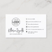 ミニマルモダンリストスクリプトアイコンQRコード 名刺 (正面)