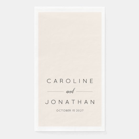 ミニマルモダンリストスクリプトアイボリーカスタムウェディング (正面)