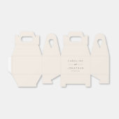 ミニマルモダンリストスクリプトアイボリーカスタムウェディング フェイバーボックス (折り畳みなし)