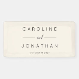 ミニマルモダンリストスクリプトアイボリーカスタムウェディング 横断幕