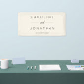 ミニマルモダンリストスクリプトアイボリーカスタムウェディング 横断幕 (トレードショー)