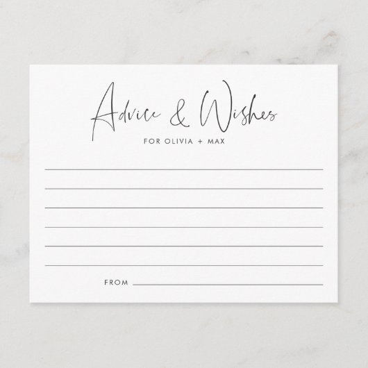 ミニマルモダンリストスクリプトアドバイス&ウィッシュカード エンクロージャーカード (正面)