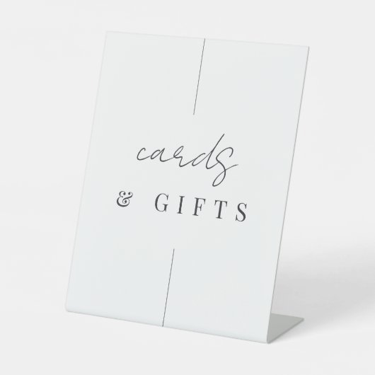 ミニマルモダンリストスクリプトウェディングカード&ギフト 台座サイン (正面)