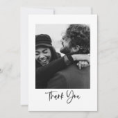 ミニマルモダンリストスクリプトタイポグラフィ結婚の写真 サンキューカード (正面)