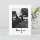 ミニマルモダンリストスクリプトタイポグラフィ結婚の写真 サンキューカード (スタンド正面)