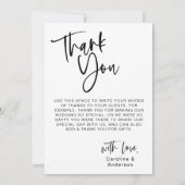 ミニマルモダンリストスクリプトタイポグラフィ結婚の写真 サンキューカード (裏面)