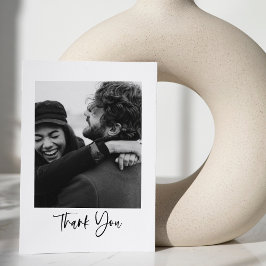 ミニマルモダンリストスクリプトタイポグラフィ結婚の写真 サンキューカード