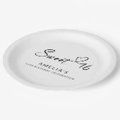 ミニマルモダンリストスクリプトハートスイート16 ペーパープレート (アングル)