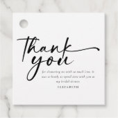 ミニマルモダンリストスクリプトブライダルシャワー フェイバータグ (正面)