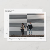 ミニマルモダンリストスクリプトレタリング結婚写真 案内ポストカード (正面/裏面)