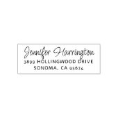 ミニマルモダンリストスクリプト名差出人住所 セルフインキングスタンプ (デザイン)