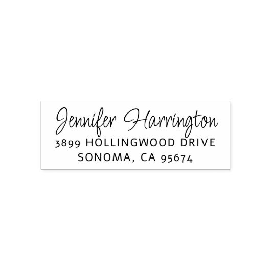 ミニマルモダンリストスクリプト名差出人住所 セルフインキングスタンプ (デザイン)