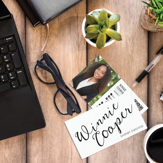 ミニマルモダンリストスクリプト名白黒 名刺