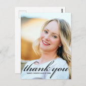 ミニマルモダンリストスクリプト大学院写真ありがとう ポストカード (正面/裏面)