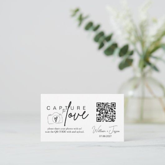 ミニマルモダンリストスクリプト愛QRコードをキャプチャ エンクロージャーカード (スタンド正面)