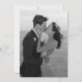 ミニマルモダンリストスクリプト書道写真結婚の サンキューカード (裏面)