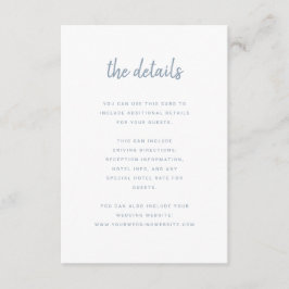 ミニマルモダンリストスクリプト白と青 |詳細 エンクロージャーカード