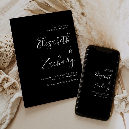 ミニマルモダンリストスクリプト白黒日付の保存 案内状