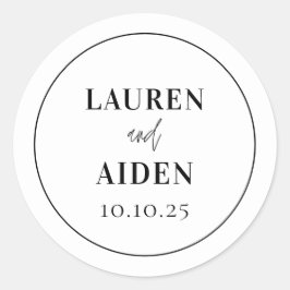 ミニマルモダンリストスクリプト白黒 ラウンドシール