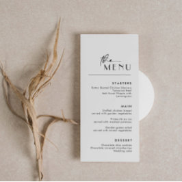 ミニマルモダンリストスクリプト結婚フォントのメニューカード メニュー