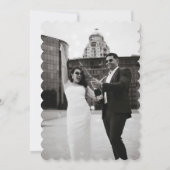 ミニマルモダンリストスクリプト結婚式の日付を保存 招待状 (裏面)